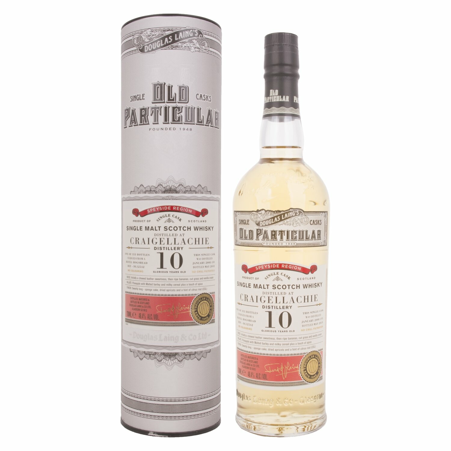 Douglas Laing OLD PARTICULAR Craigellachie 10 Years Old Single Cask Malt 2008 48,4% Vol. 0,7l in Giftbox