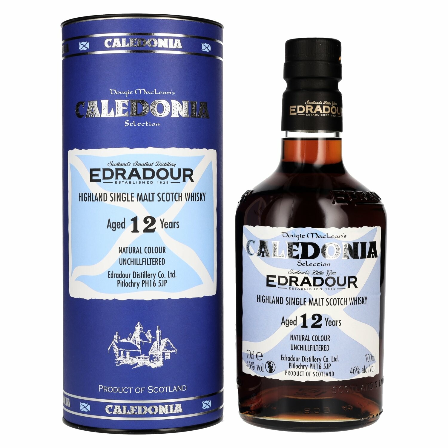 Edradour CALEDONIA 12 Years Old Highland Single Malt Scotch Whisky 46% Vol. 0,7l in Giftbox