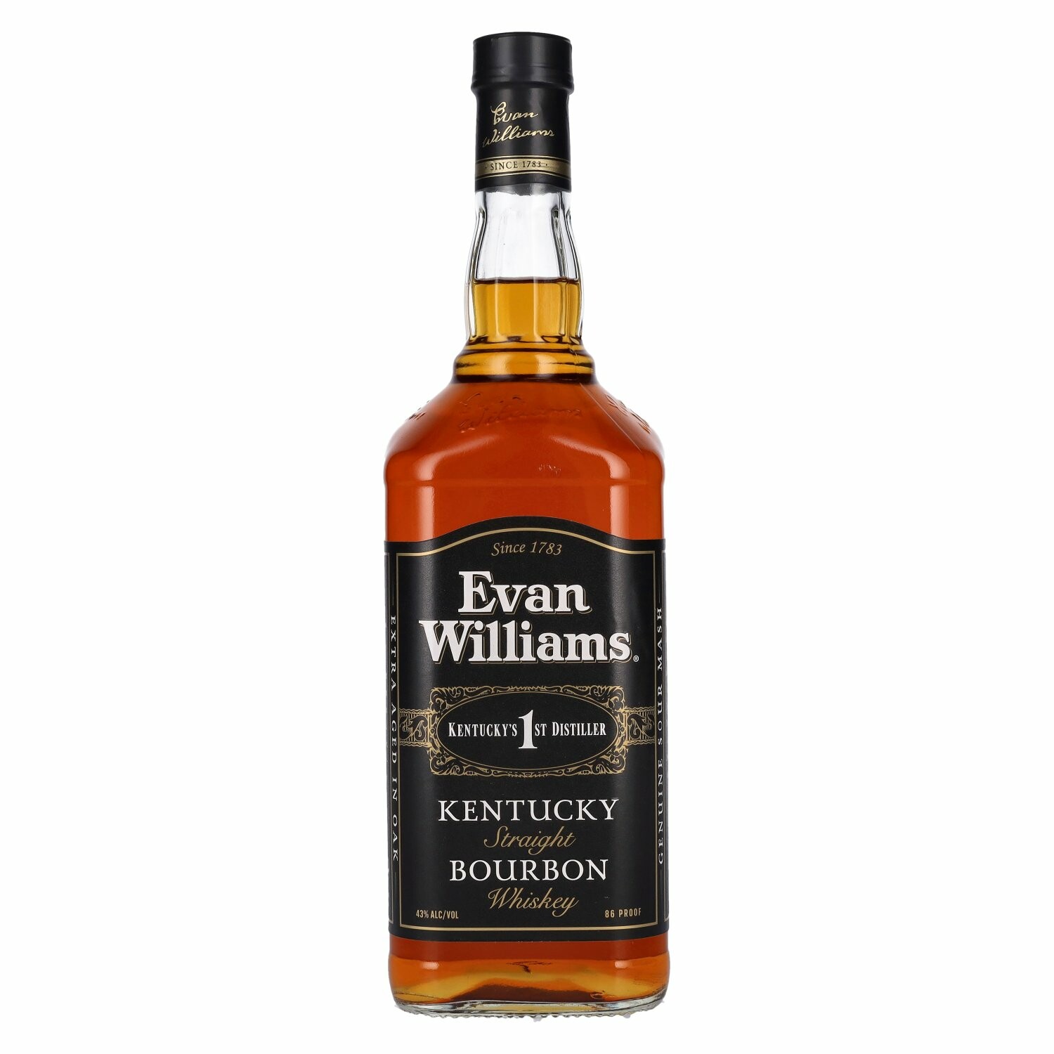 Evan Williams Kentucky Straight Bourbon Whiskey Black Label 43% Vol. 1l