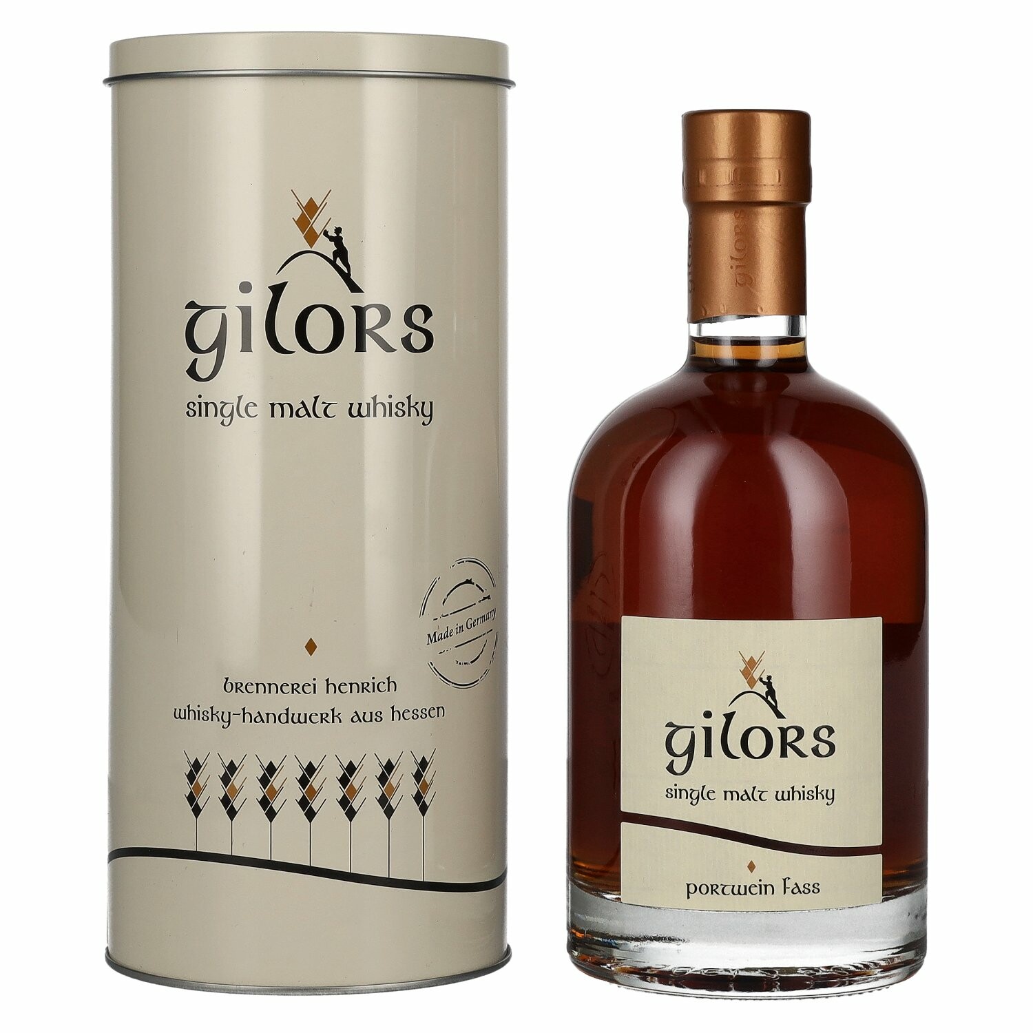 Gilors Portwein Fass Single Malt Whisky 43% Vol. 0,5l in Tinbox