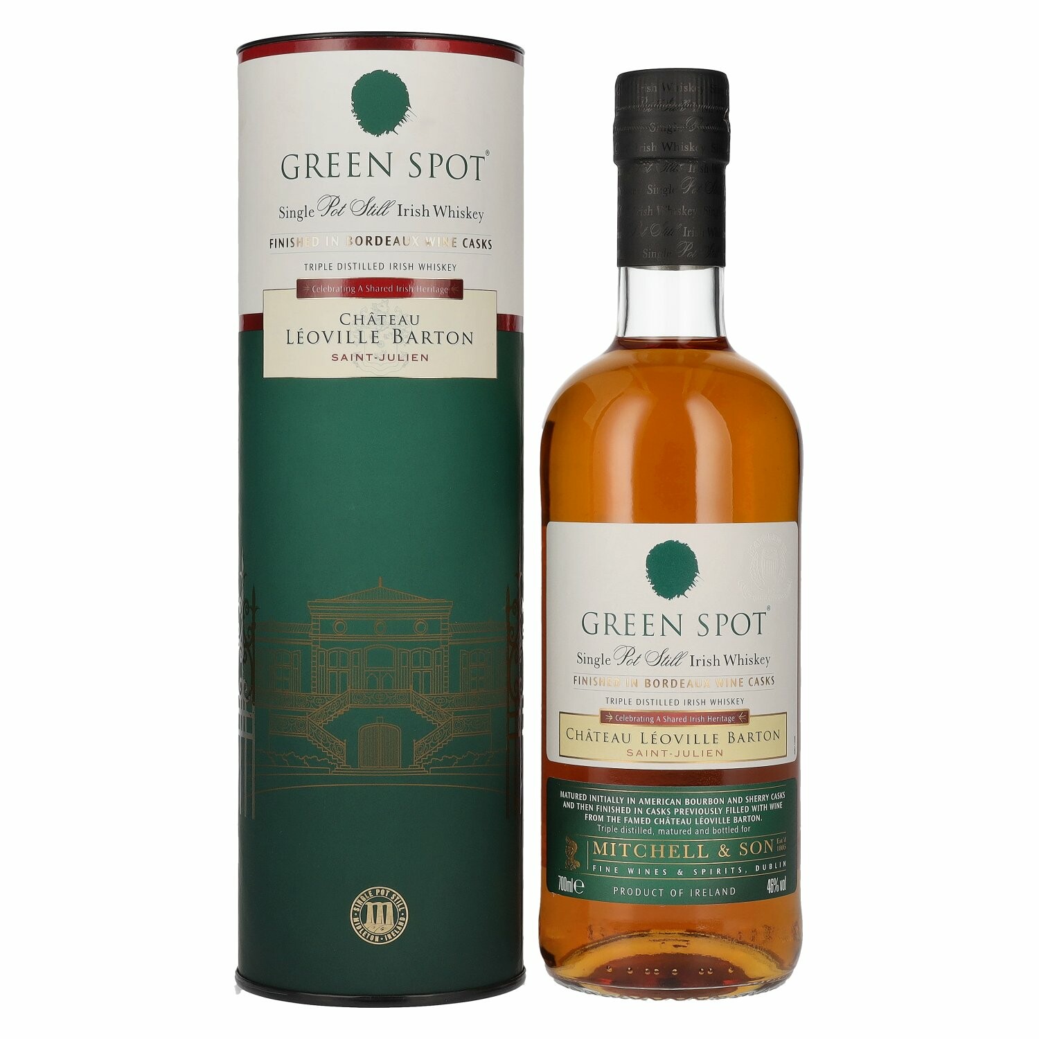 Green Spot CHÂTEAU LÉOVILLE BARTON Single Pot Still Irish Whiskey 46% Vol. 0,7l in Giftbox