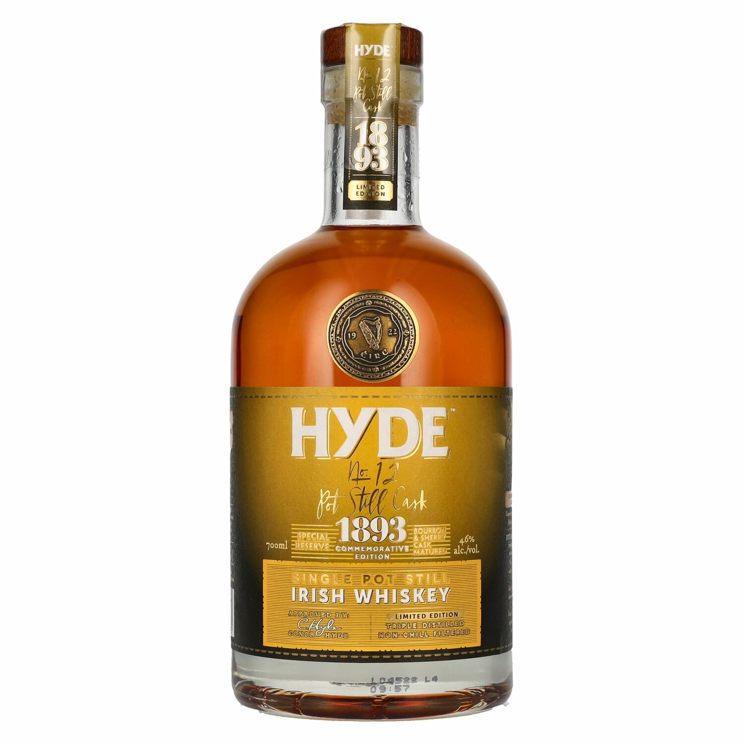 Hyde No.12 Single POT STILL Cask 1893 Irish Whisky Commemorative Edition 46% Vol. 0,7l