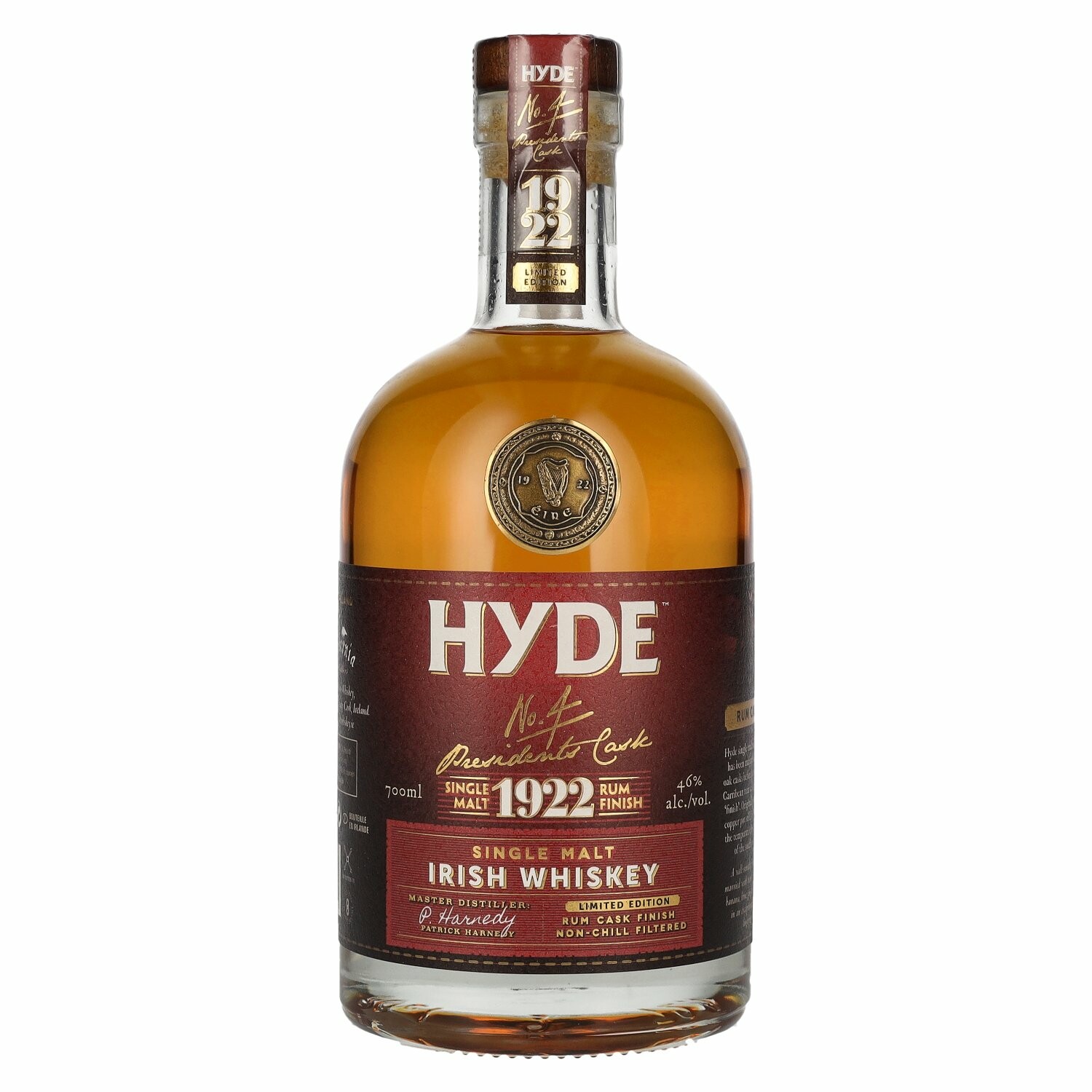 Hyde No.4 PRESIDENT'S CASK 1922 Single Malt Irish Whiskey Rum Finish 46% Vol. 0,7l