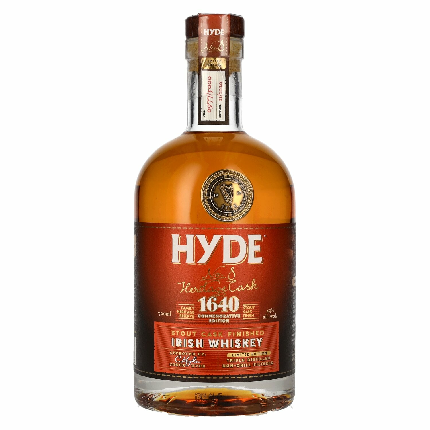 Hyde No.8 HERITAGE CASK 1640 Irish Whiskey Stout Cask Finish 43% Vol. 0,7l