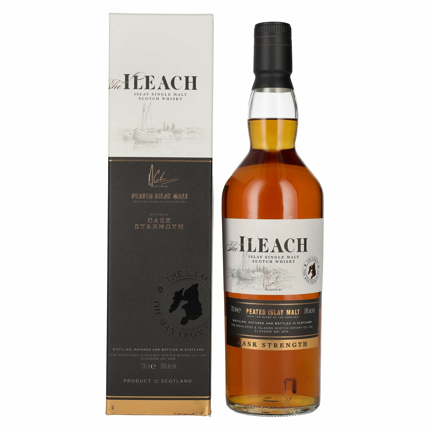 Ileach PEATED ISLAY Single Malt CASK STRENGTH 58% Vol. 0,7l in Giftbox