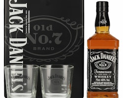 Jack Daniel's Tennessee Whiskey 40% Vol. 0,7l in Tinbox with Rocking glasses