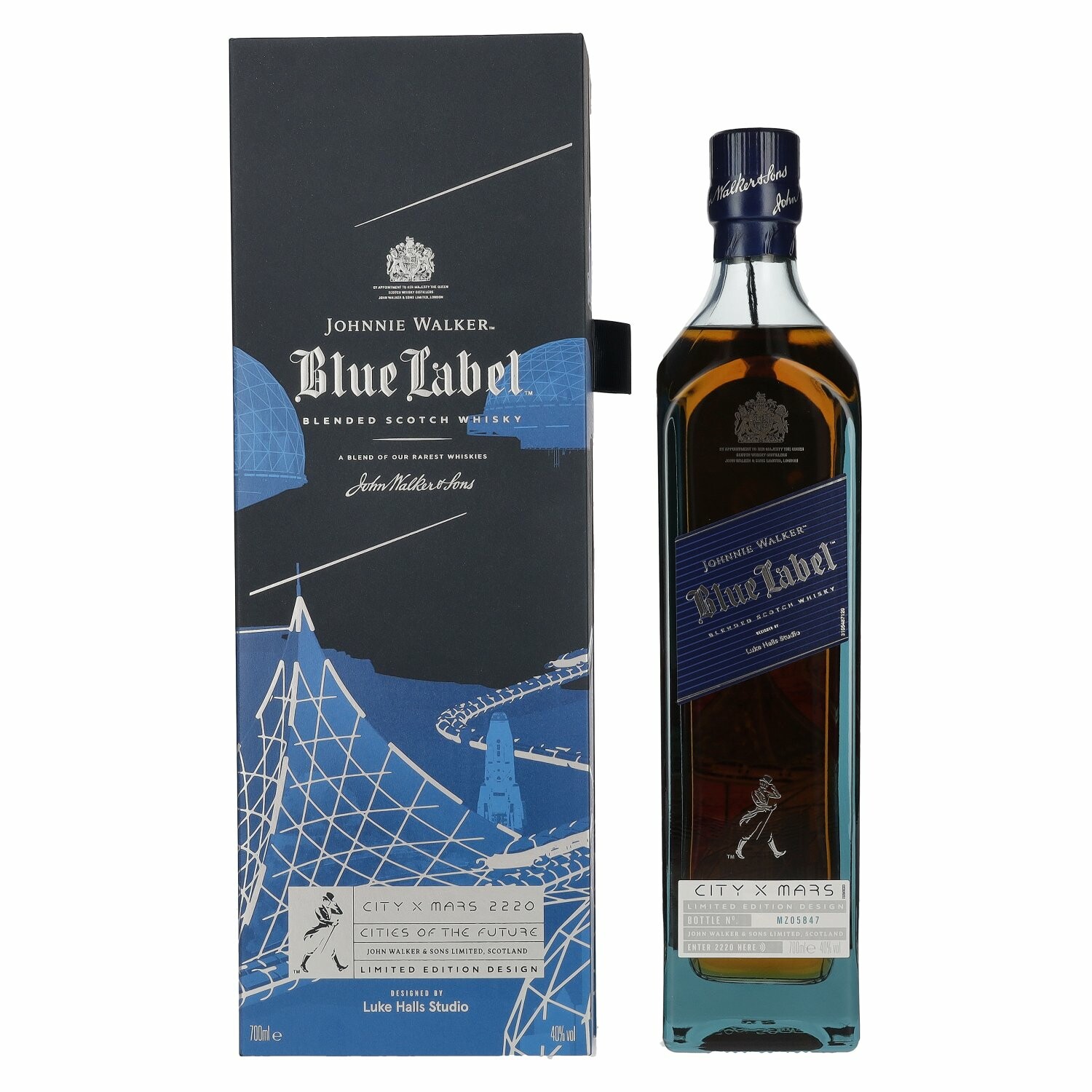 Johnnie Walker Blue Label City Edition Mars Blended Scotch Whisky 40% Vol. 0,7l in Giftbox
