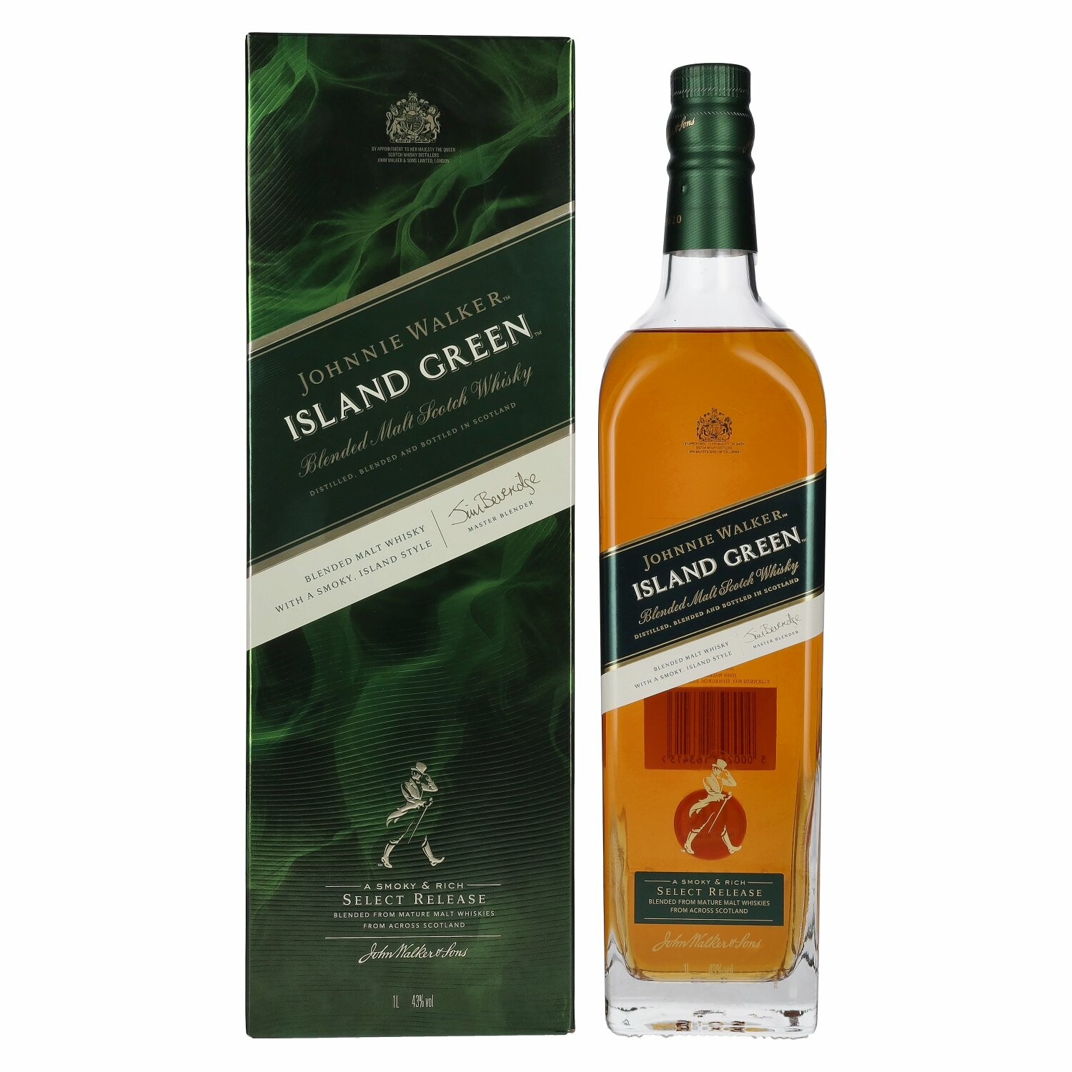 Johnnie Walker ISLAND GREEN Blended Malt Scotch Whisky Select Release 43% Vol. 1l in Giftbox