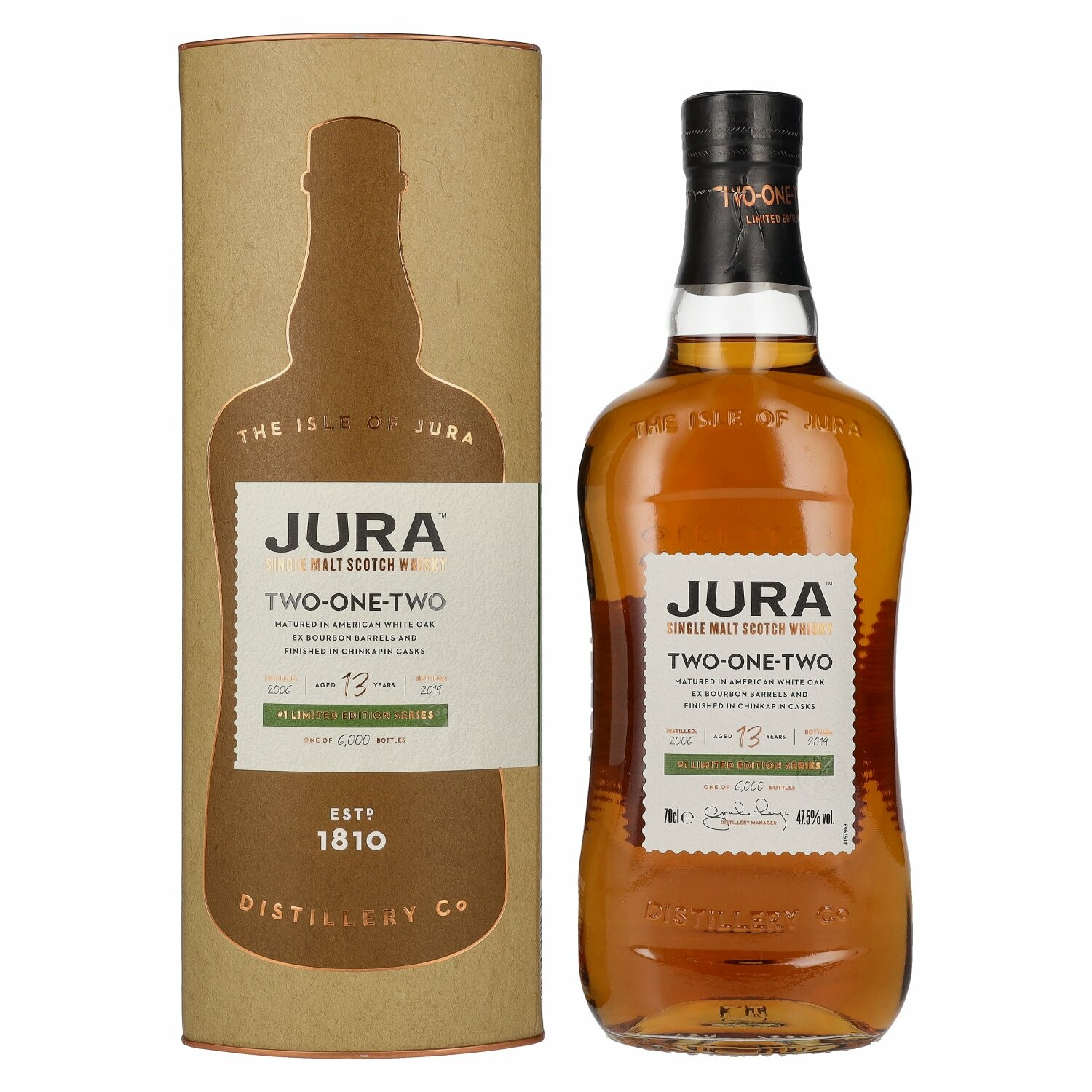 Jura 13 Years Old TWO ONE TWO Single Malt Scotch Whisky 47,5% Vol. 0,7l in Giftbox