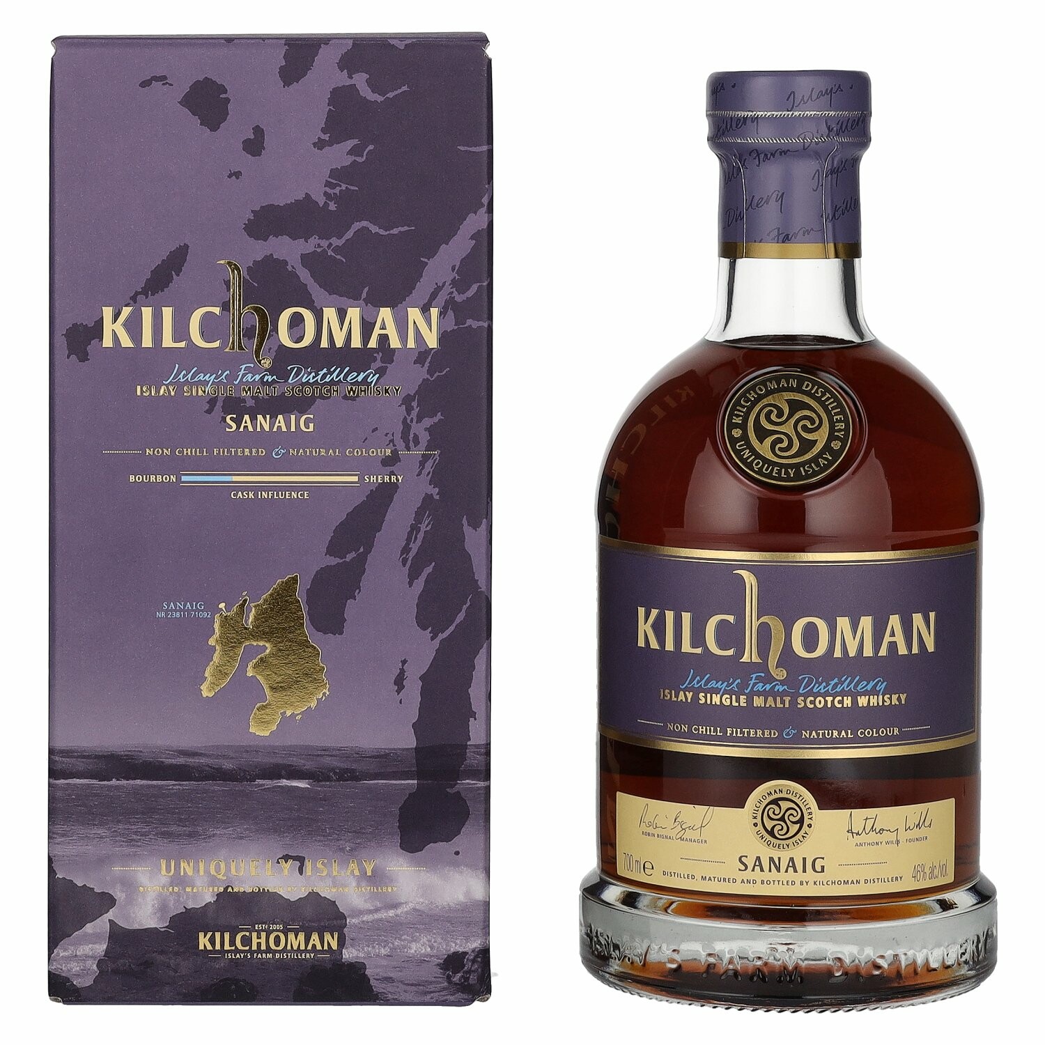 Kilchoman SANAIG Islay Single Malt Scotch Whisky 46% Vol. 0,7l in Giftbox