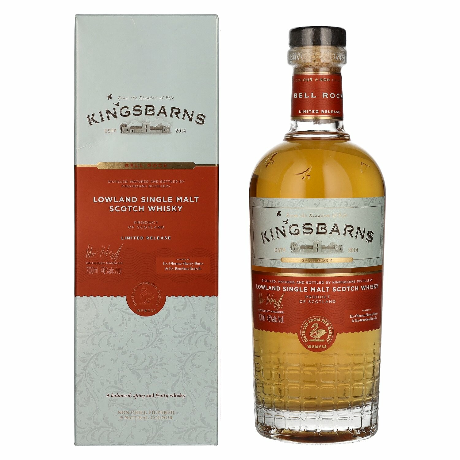 Kingsbarns BELL ROCK Lowland Single Malt Scotch Whisky 46% Vol. 0,7l in Giftbox