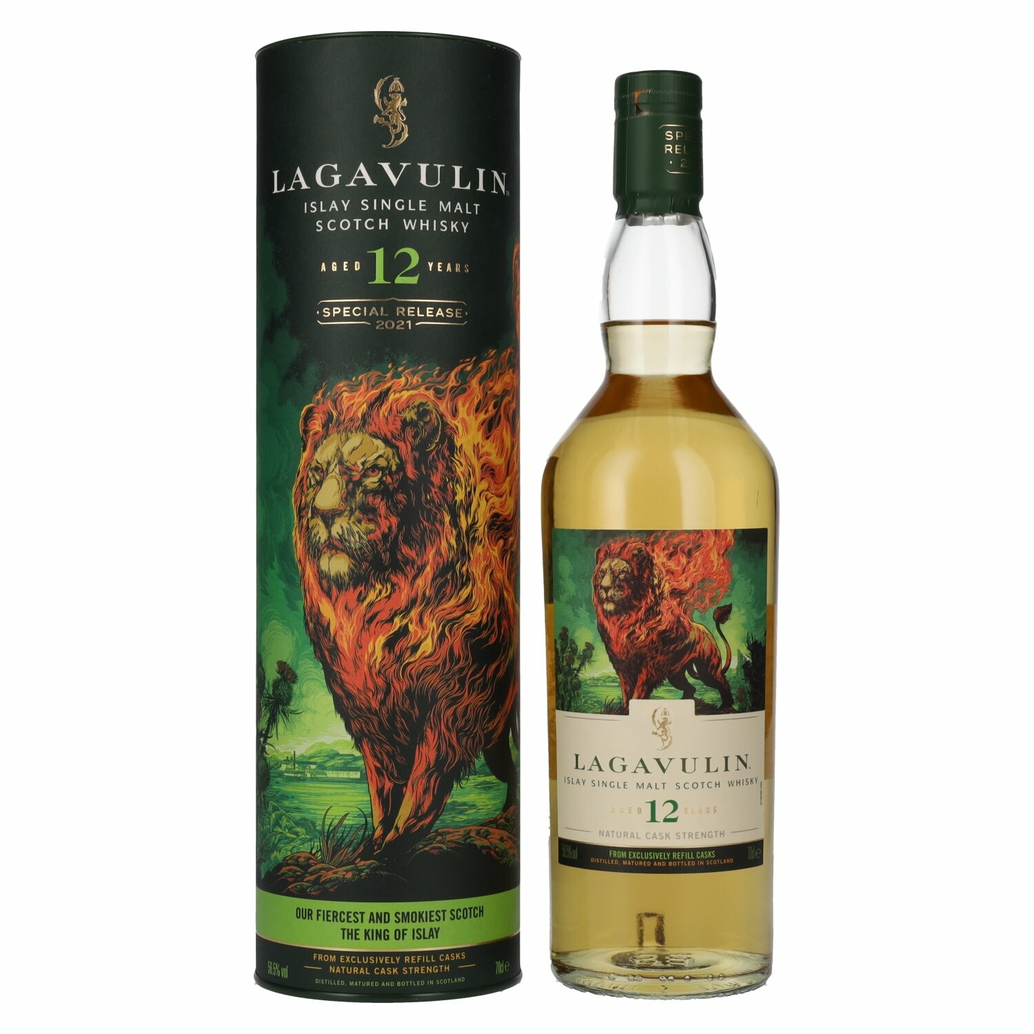 Lagavulin 12 Years Old THE LION'S FIRE Special Release 2021 56,5% Vol. 0,7l in Giftbox