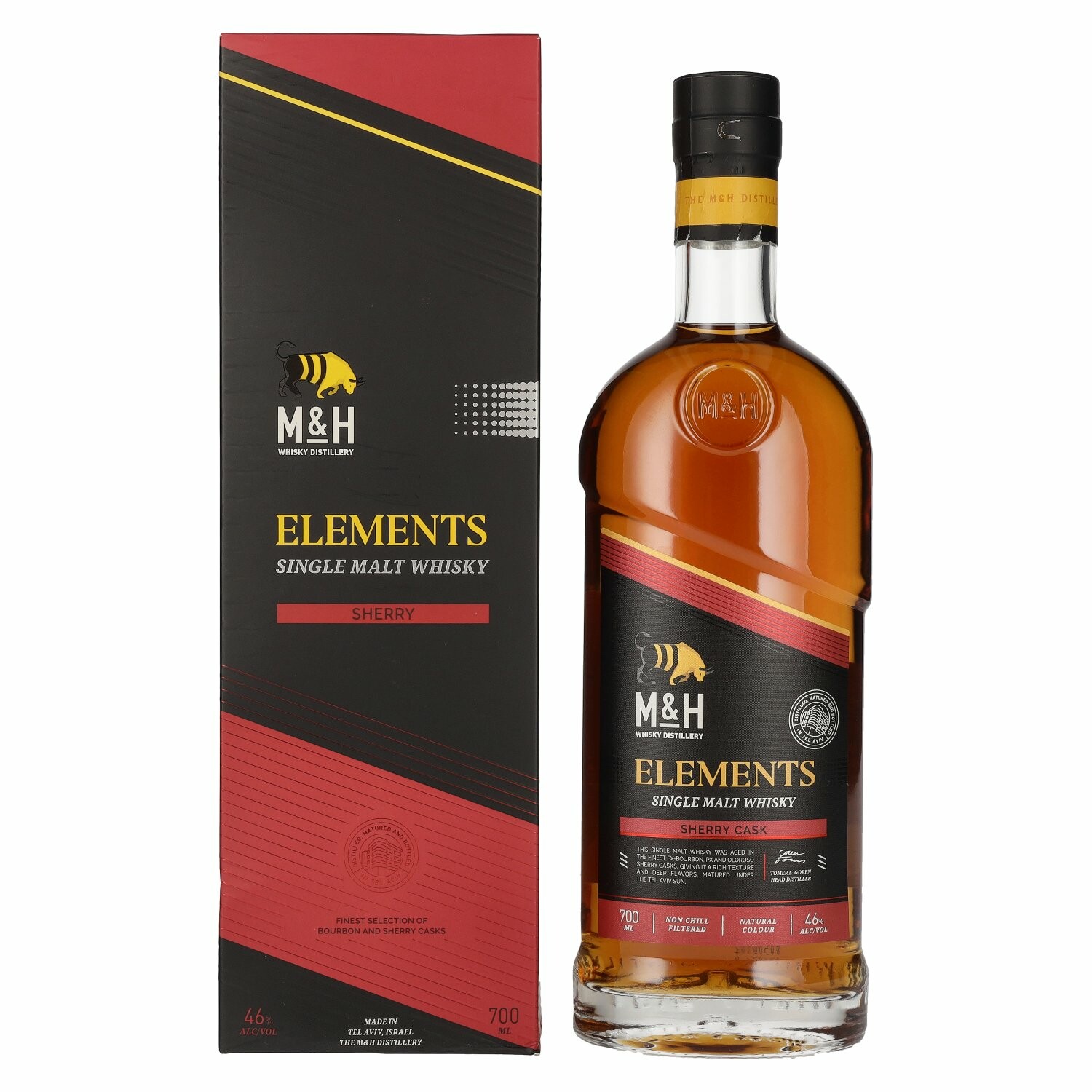 M&H ELEMENTS Sherry Cask Single Malt Whisky 46% Vol. 0,7l in Giftbox
