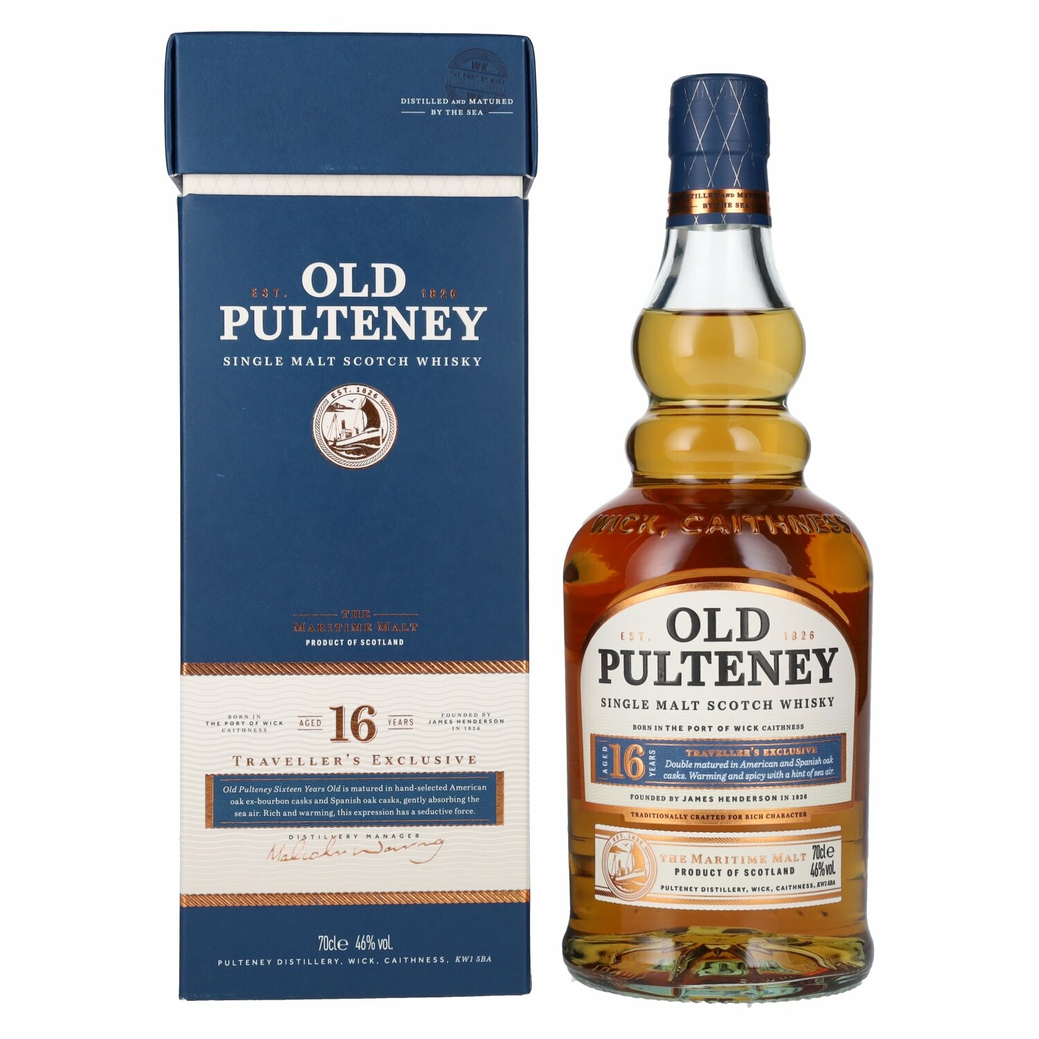 Old Pulteney 16 Years Old Single Malt TRAVELLER'S EXCLUSIVE 46% Vol. 0,7l in Giftbox
