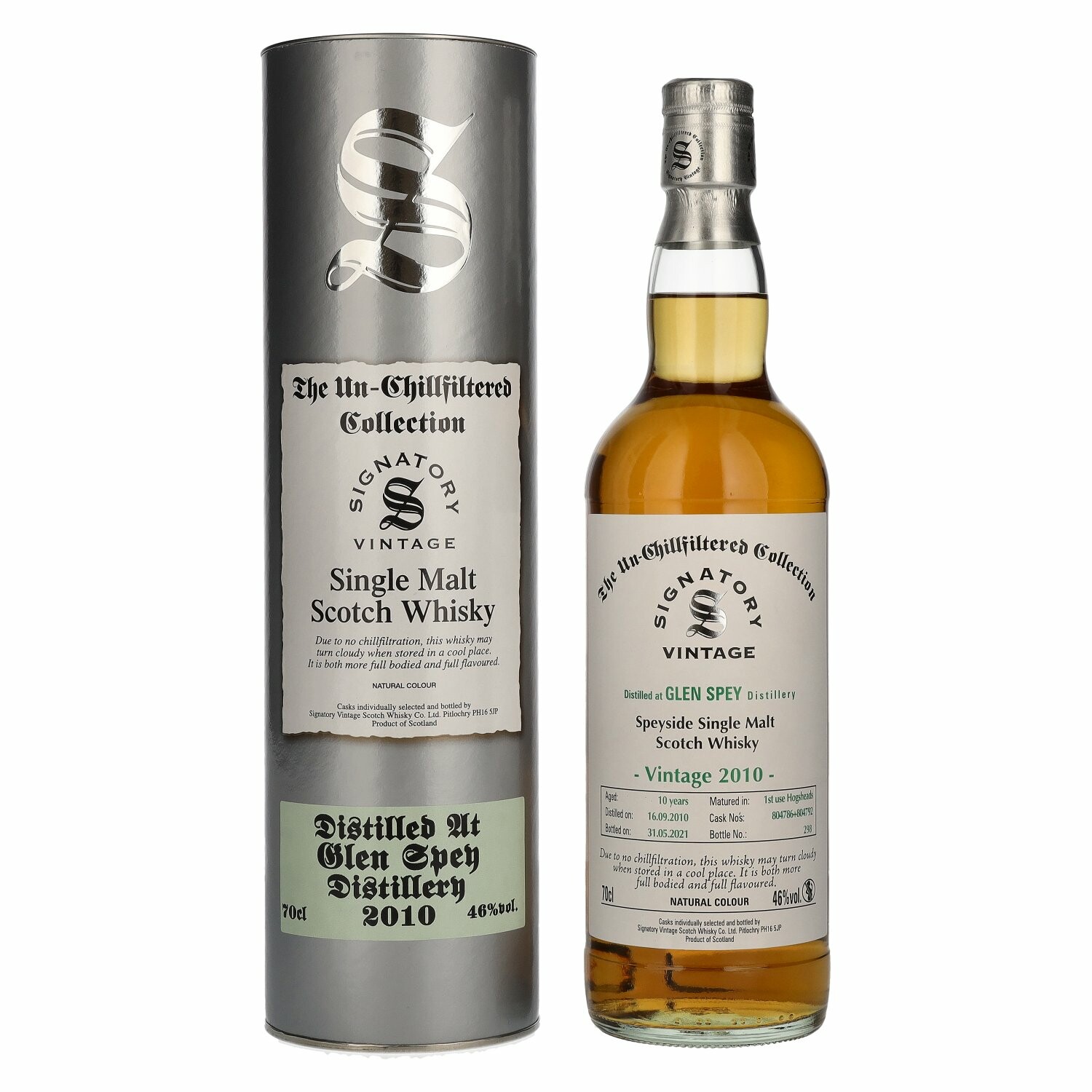 Signatory Vintage GLEN SPEY 10 Years Old The Un-Chillfiltered 2010 46% Vol. 0,7l in Giftbox