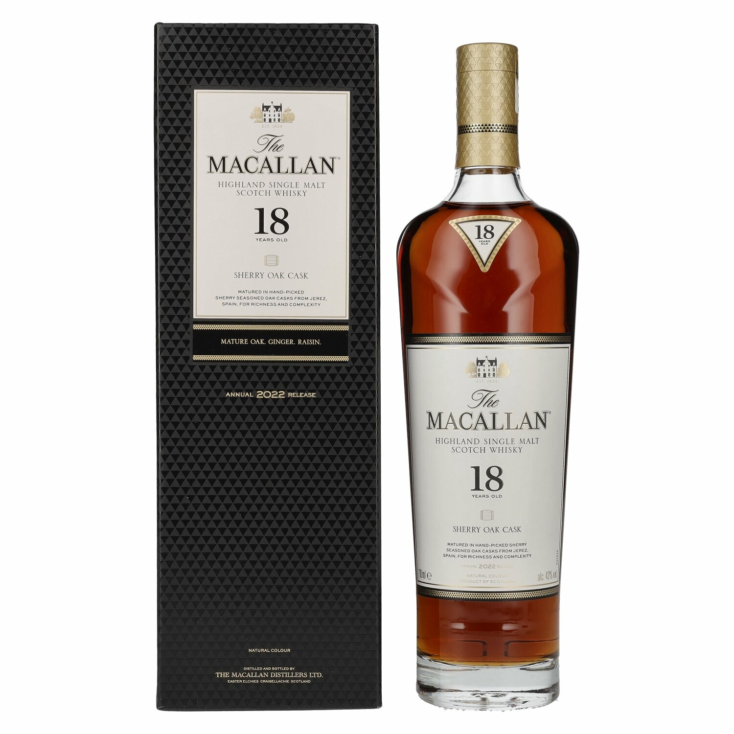 The Macallan 18 Years Old SHERRY OAK CASK 2022 43% Vol. 0,7l in Giftbox