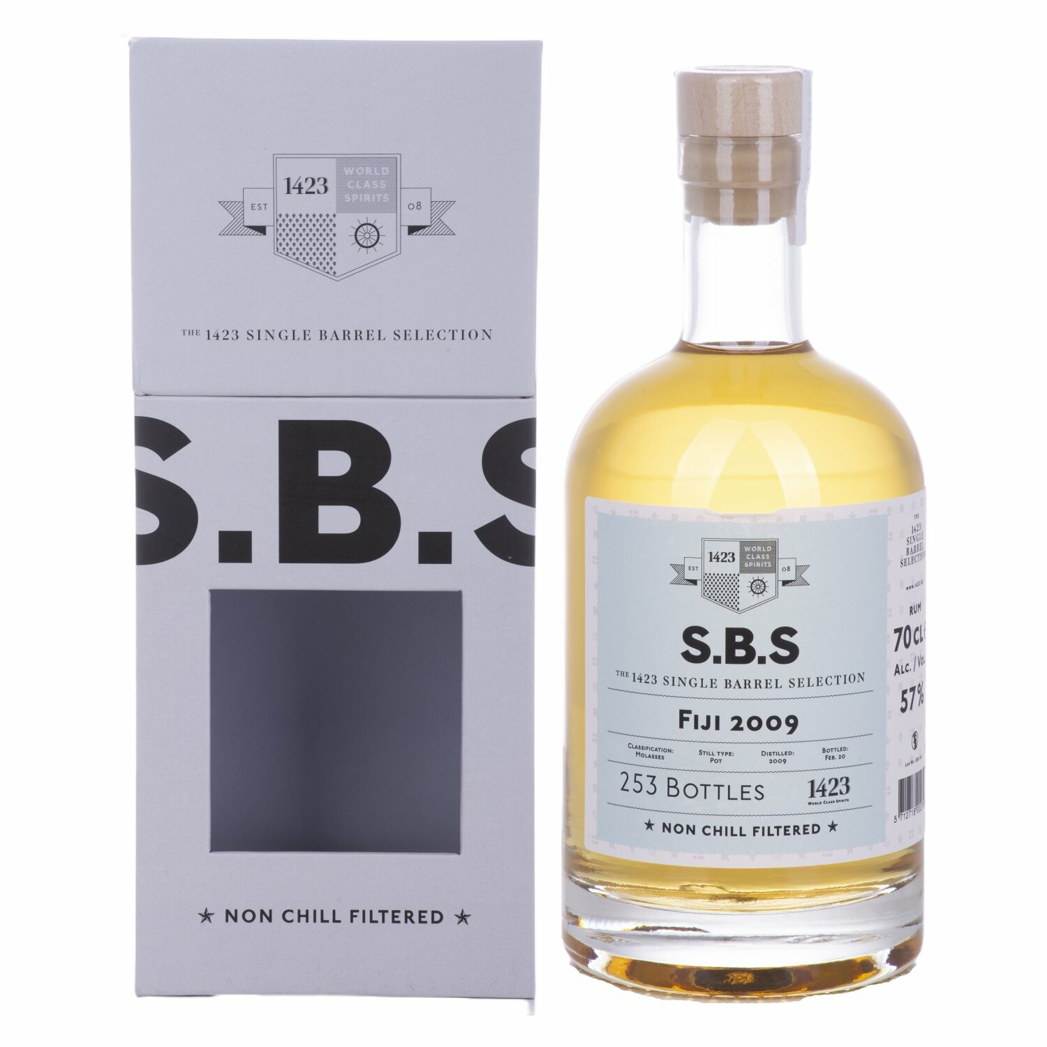 1423 S.B.S FIJI Rum Single Barrel Selection 2009 57% Vol. 0,7l in Giftbox