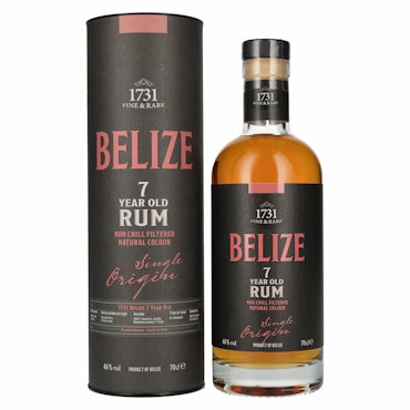 1731 Fine & Rare BELIZE 7 Years Old Single Origin Rum 46% Vol. 0,7l in Giftbox