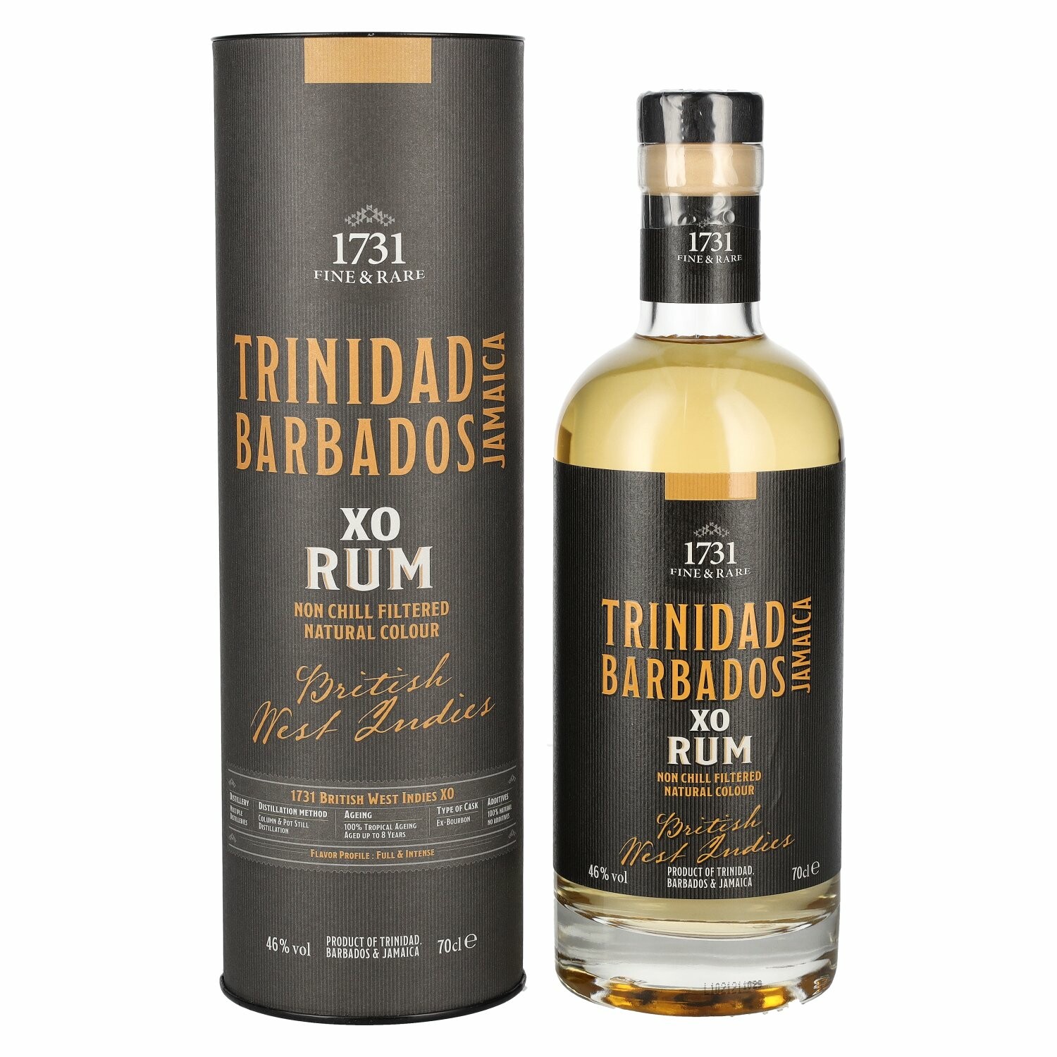 1731 Fine & Rare TRINIDAD BARBADOS JAMAICA XO British West Indies Rum 46% Vol. 0,7l in Giftbox