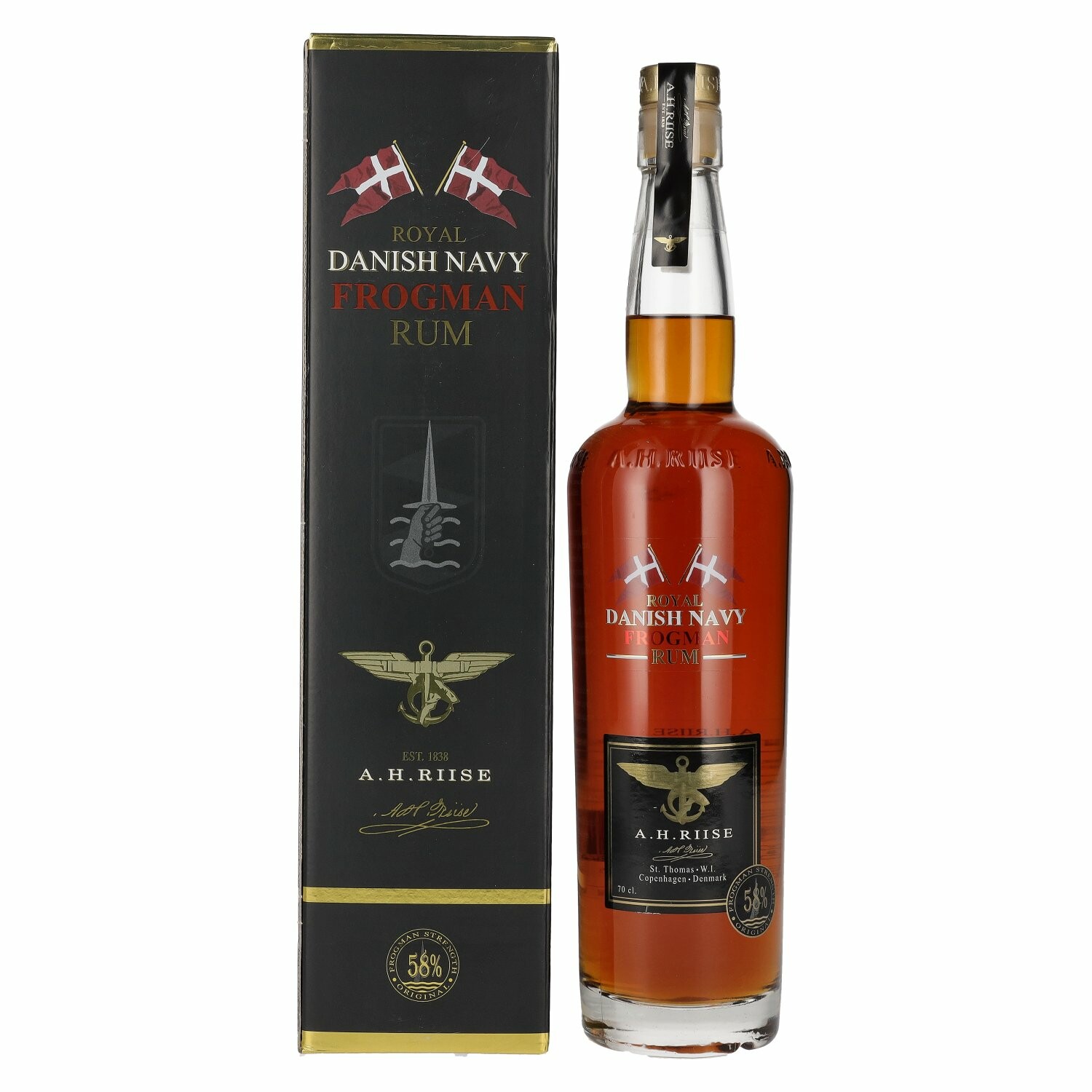 A.H. Riise Royal DANISH NAVY FROGMAN Rum 58% Vol. 0,7l in Giftbox