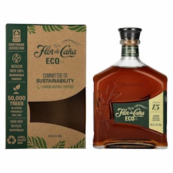 Flor de Caña 15 Years Old ECO Slow Aged Rum 40% Vol. 0,7l in Giftbox