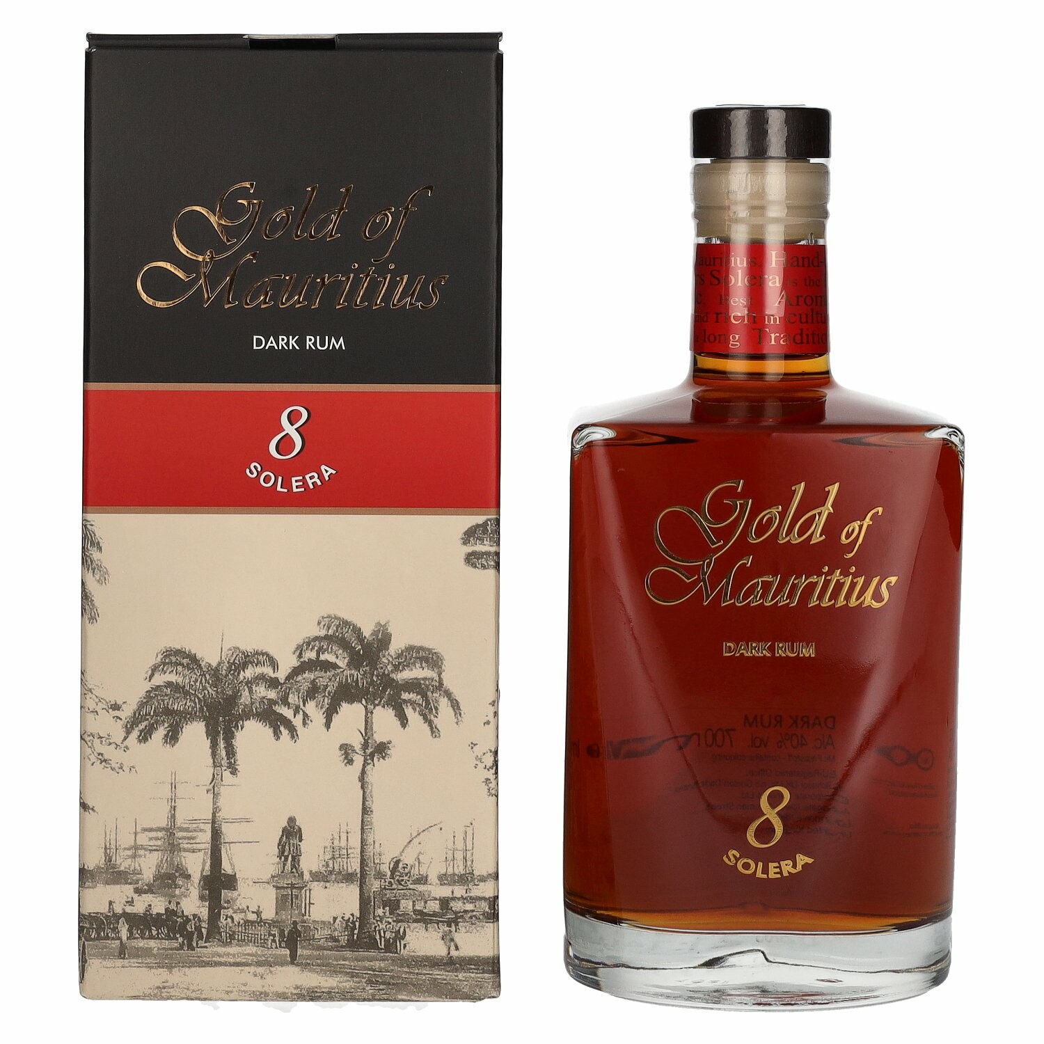 Gold of Mauritius 8 Solera Dark Rum 40% Vol. 0,7l in Giftbox