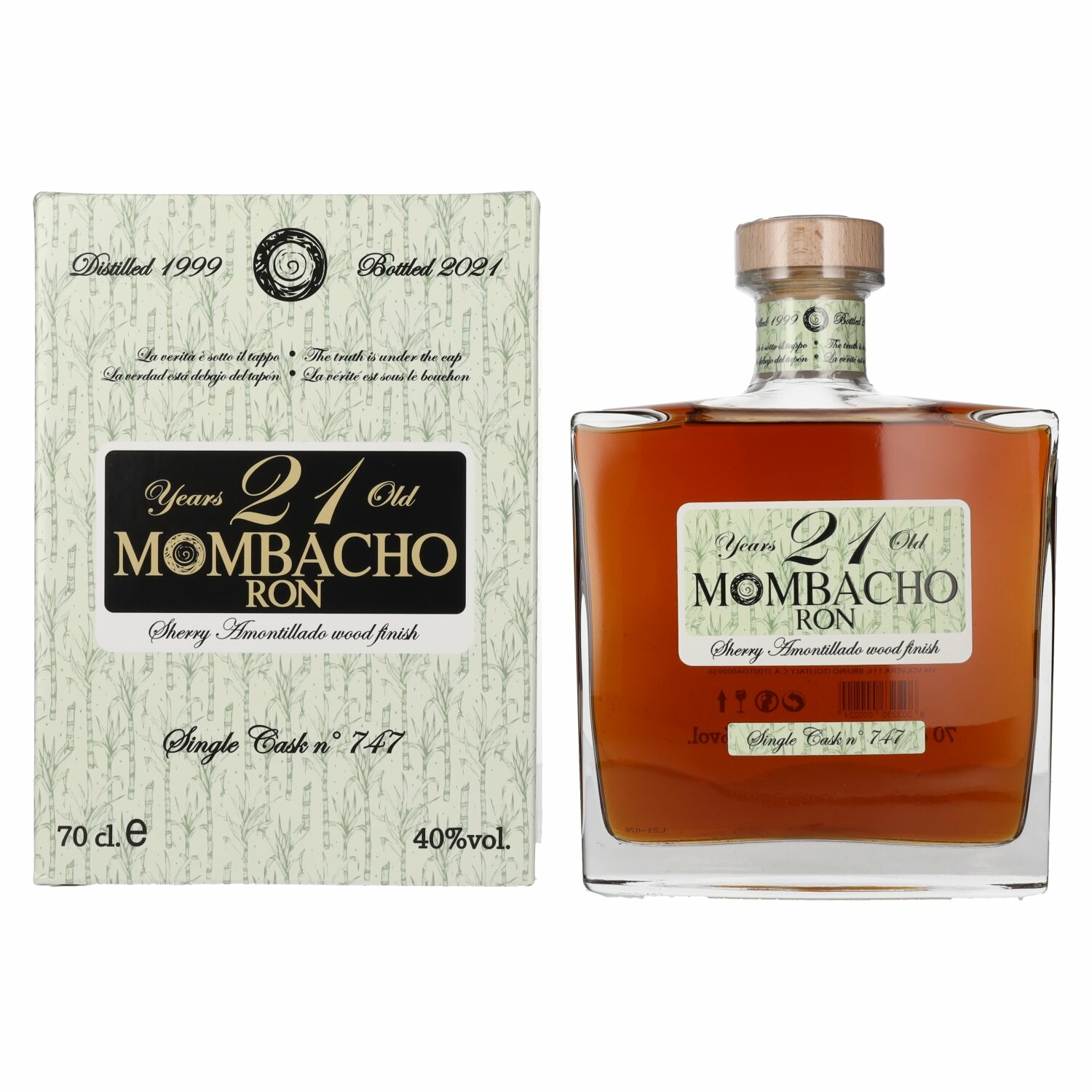Mombacho Ron 21 Years Old Sherry Amontillado Wood Finish 40% Vol. 0,7l in Giftbox