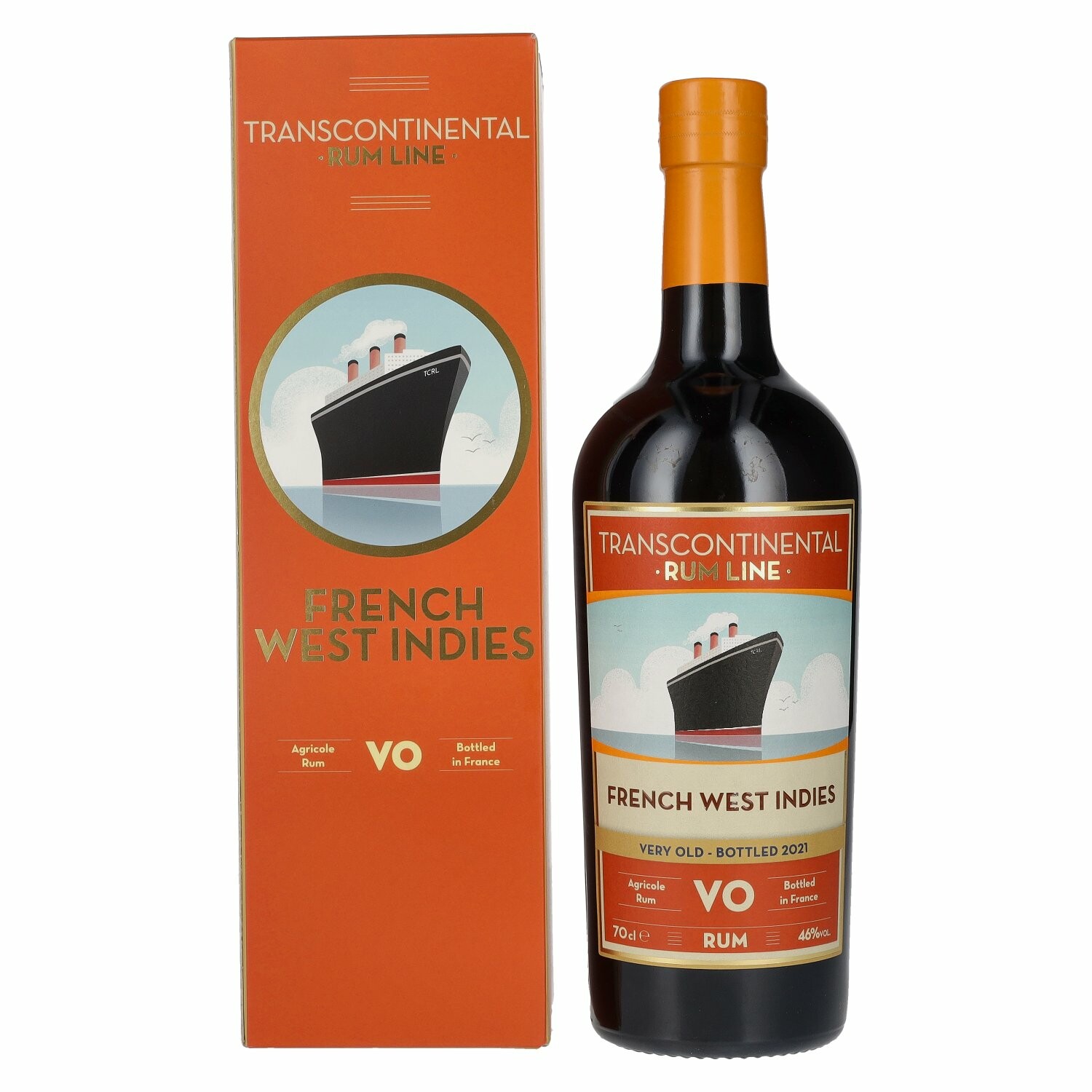 Transcontinental Rum Line FRENCH WEST INDIES VO Rum 2021 46% Vol. 0,7l in Giftbox