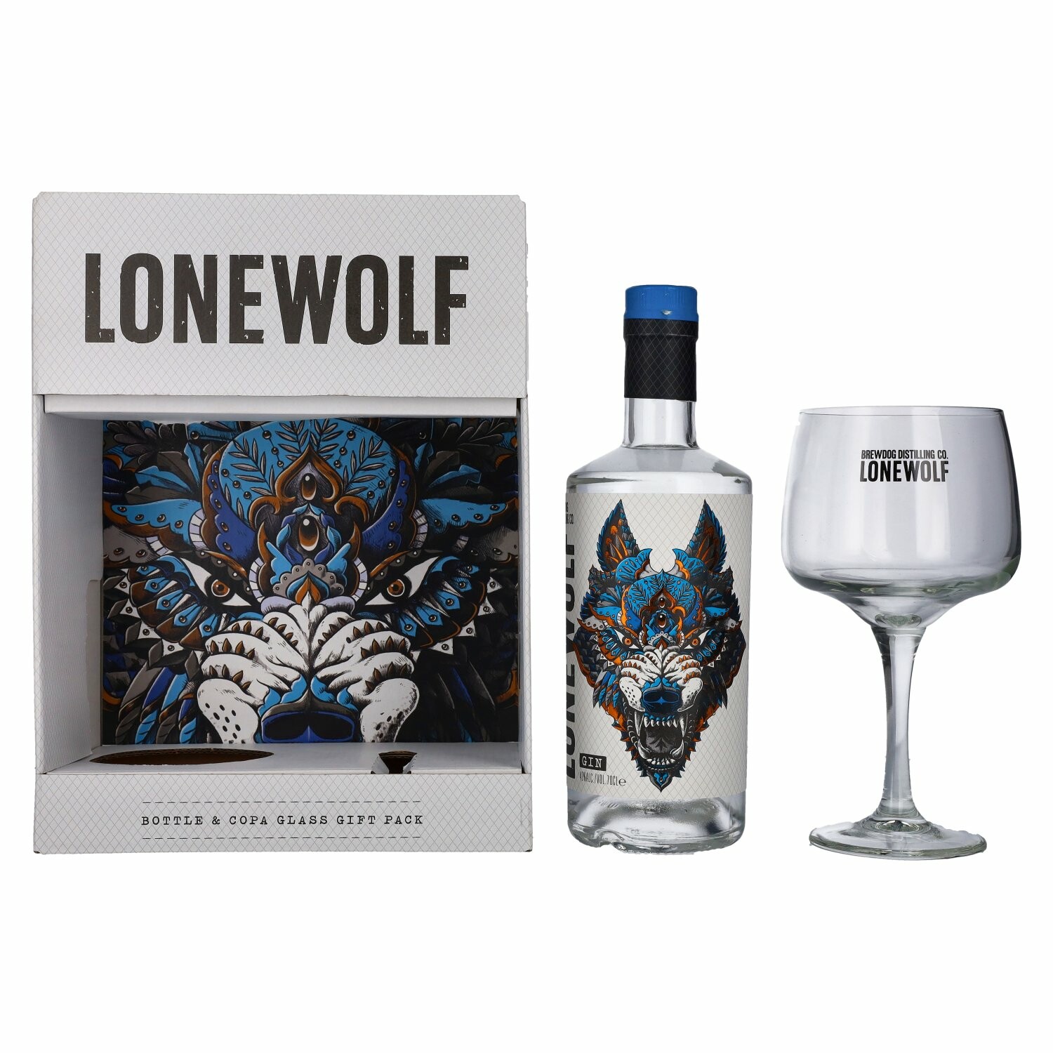 Brewdog Distilling Co. LoneWolf Gin 40% Vol. 0,7l in Giftbox with Copa-glass