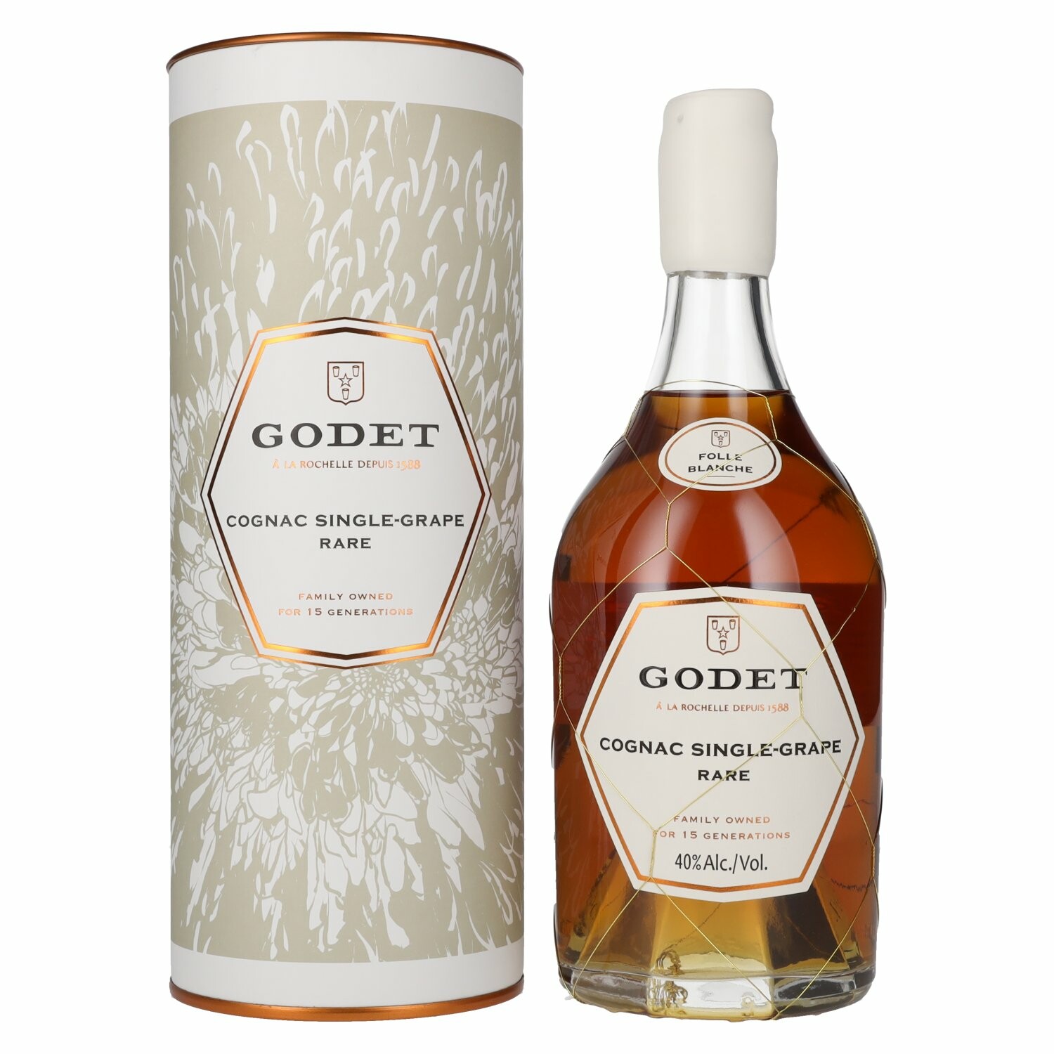 Godet Cognac SINGLE-GRAPE RARE Folle Blanche 40% Vol. 0,7l in Giftbox