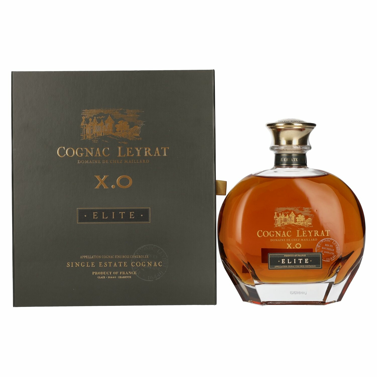 Cognac Leyrat X.O. Elite Single Estate Cognac 40% Vol. 0,7l in Giftbox