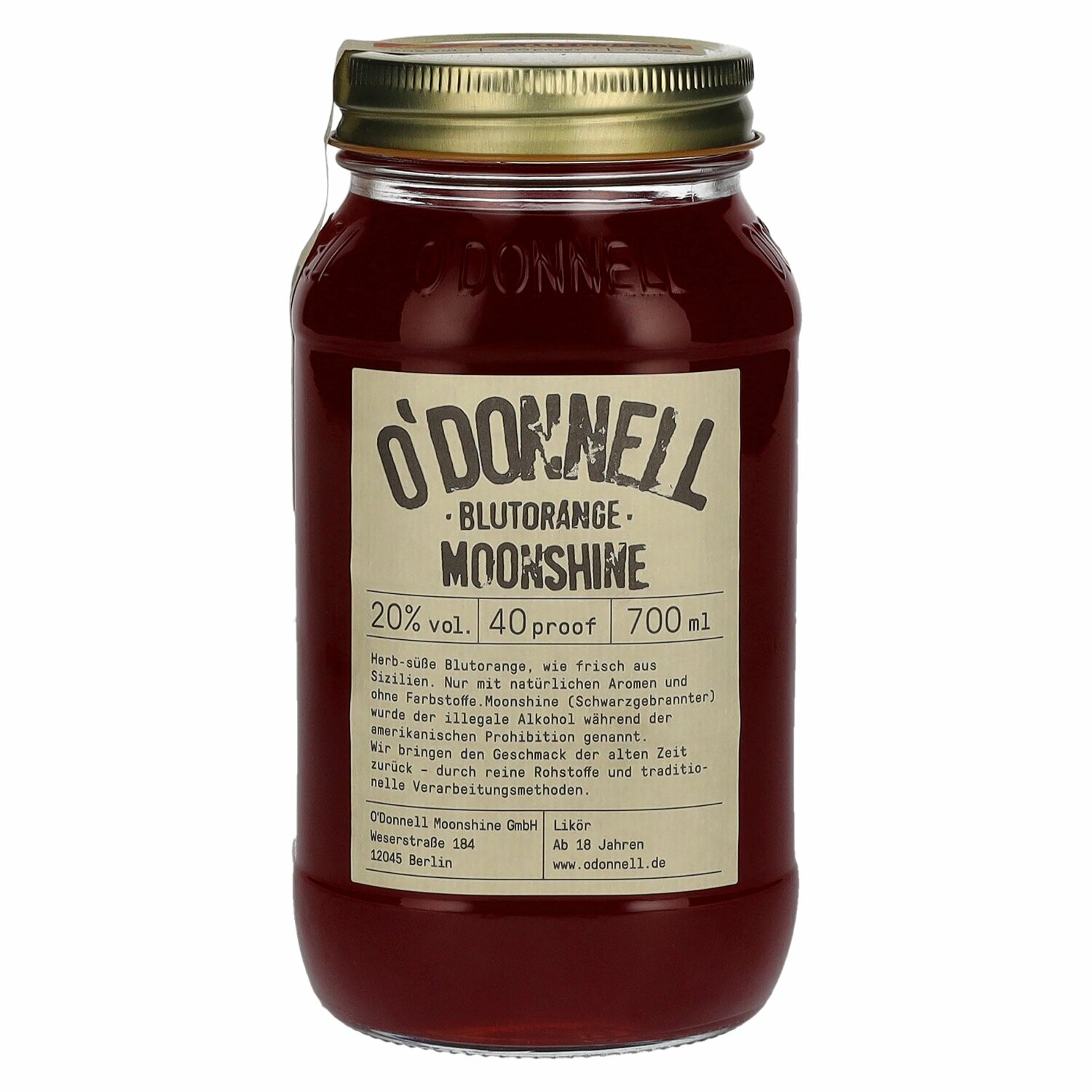 O'Donnell Moonshine BLUTORANGE Likör 20% Vol. 0,7l