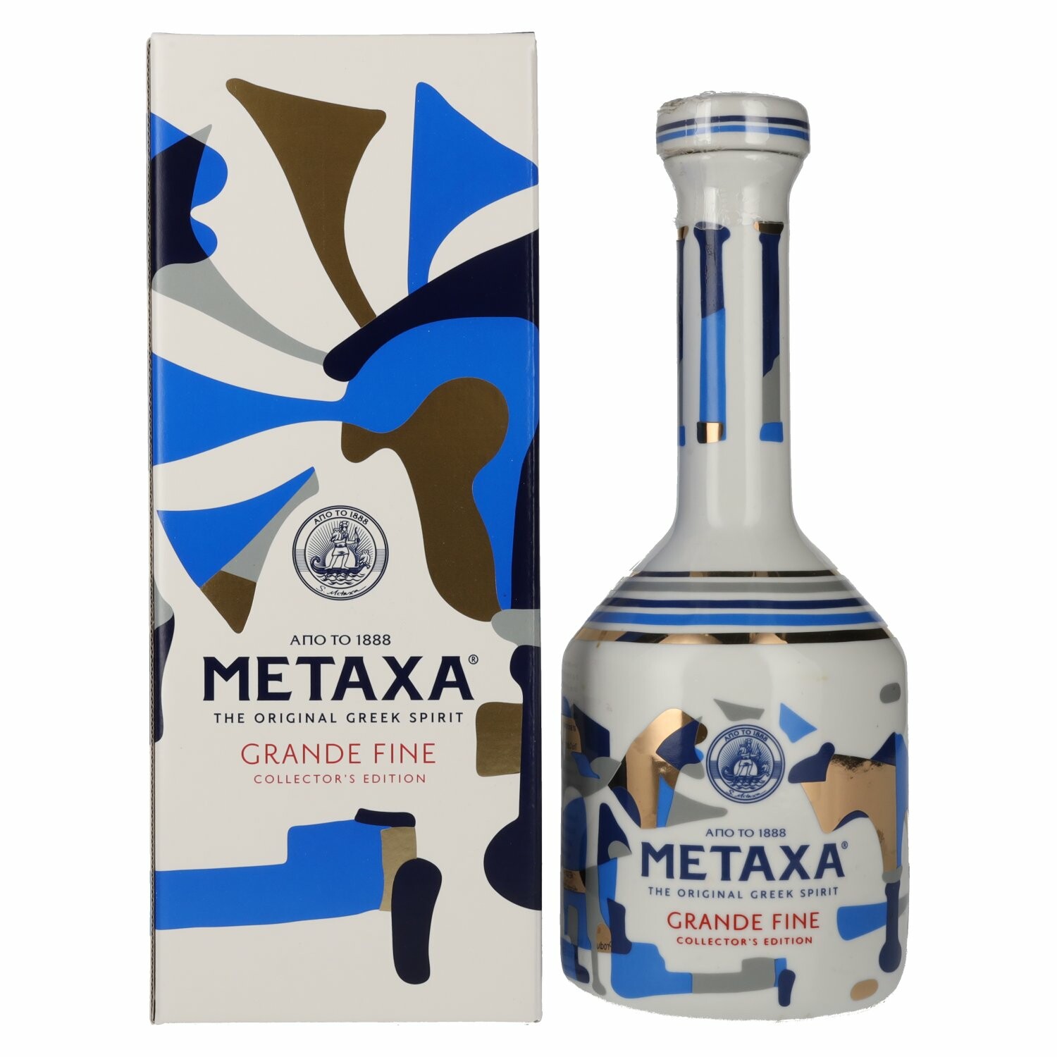 Metaxa GRANDE FINE Collector's Edition Keramikflasche 40% Vol. 0,7l in Giftbox
