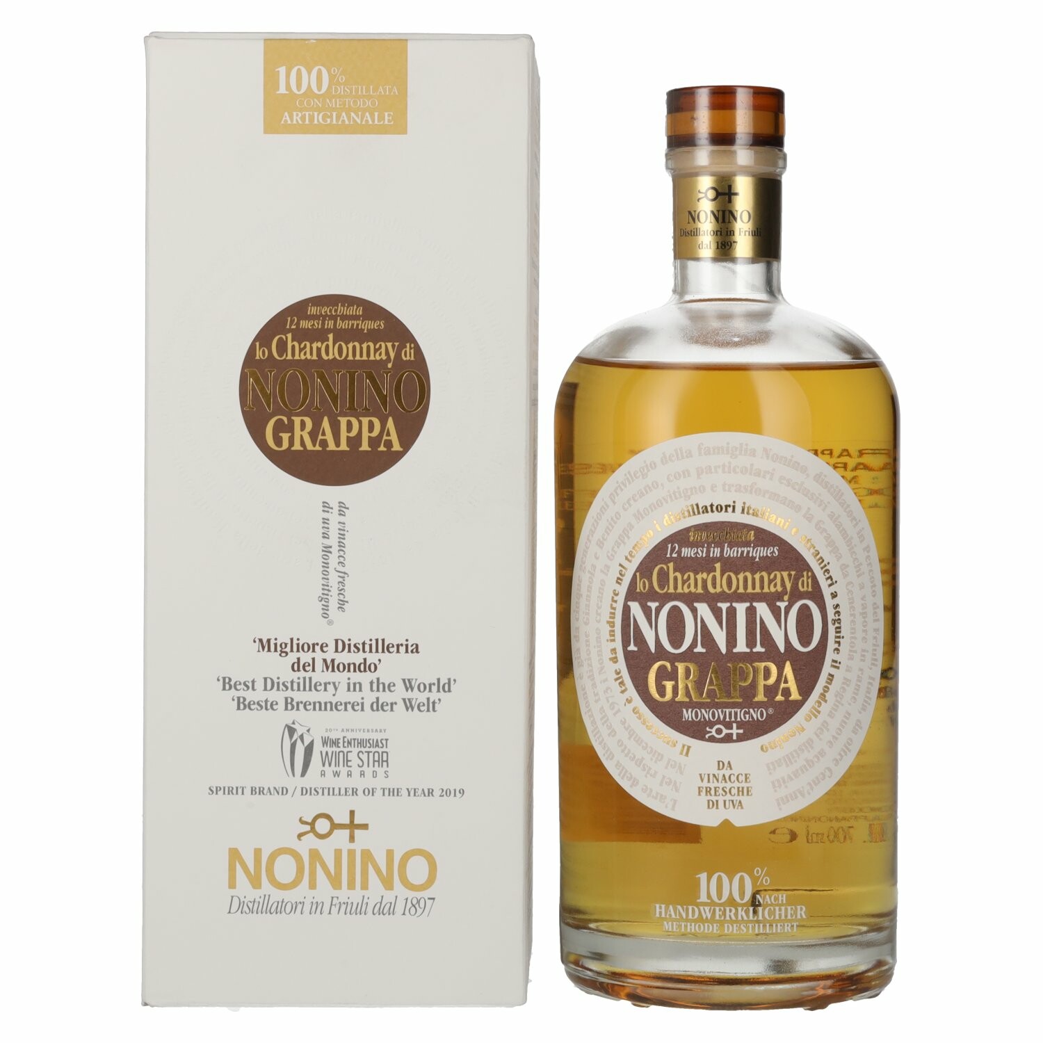 Nonino Grappa Chardonnay in Barriques 41% Vol. 0,7l in Giftbox