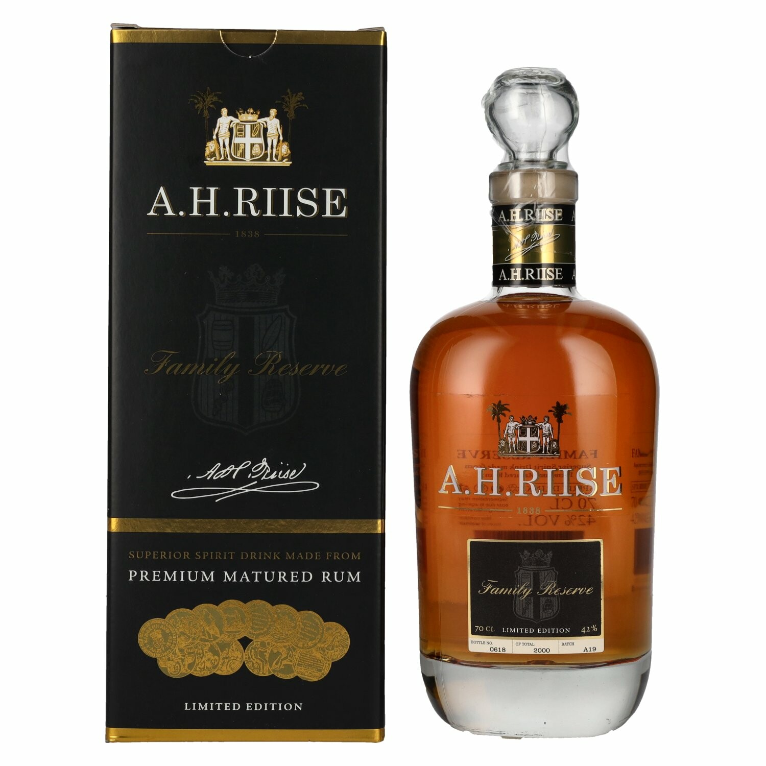 A.H. Riise FAMILY RESERVE Superior Spirit Drink 42% Vol. 0,7l in Giftbox