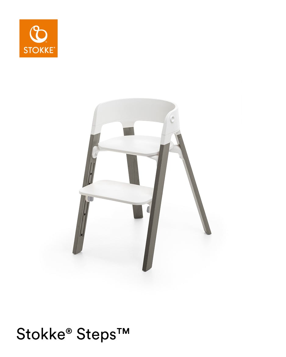Stokke® Steps™ Bundles White Seat / Hazy Grey Legs