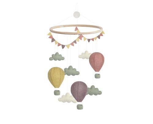 Gamcha Sängmobil Luftballong/Vimplar Pastell