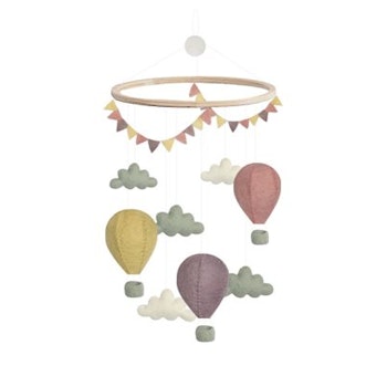 Gamcha Sängmobil Luftballong/Vimplar Pastell