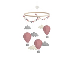 Gamcha Sängmobil Luftballong/Vimpel Rosa