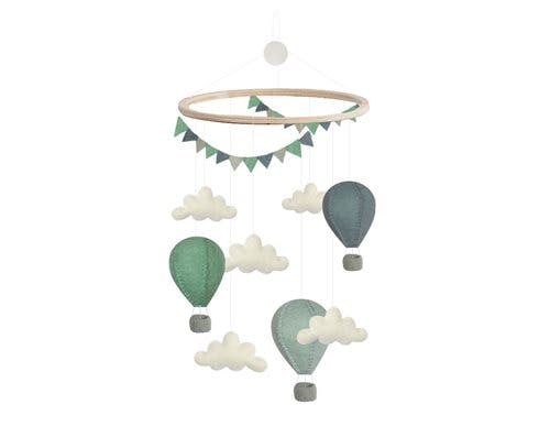 Gamcha Sängmobil Luftballong/Vimpel Mint/Blå