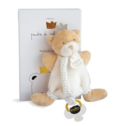 Doudou Et Compagnie- OURS PETIT ROI - Comforter Bear With Pacifier Holder/ Snutte med Napphållare.