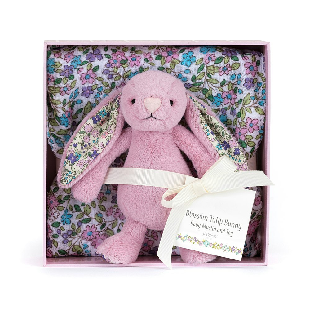 Jellycat- Blossom Tulip Bunny Gift Set/ snuttefilt