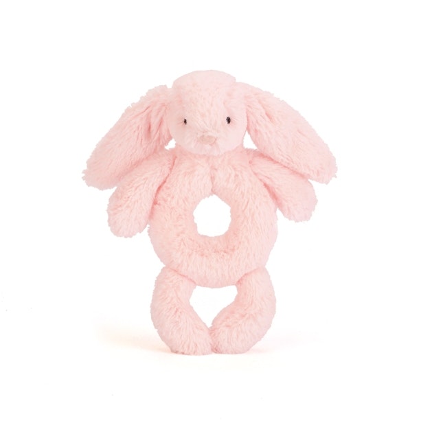 Jellycat- Bashful Pink Bunny Ring Rattle/ skallra