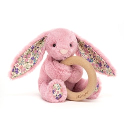 Jellycat- Blossom Tulip Bunny Wooden Ring Toy/ bitring