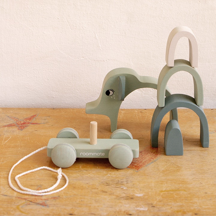 Roommate- Elephant - Pull-along & Stacking Toy/ trälek