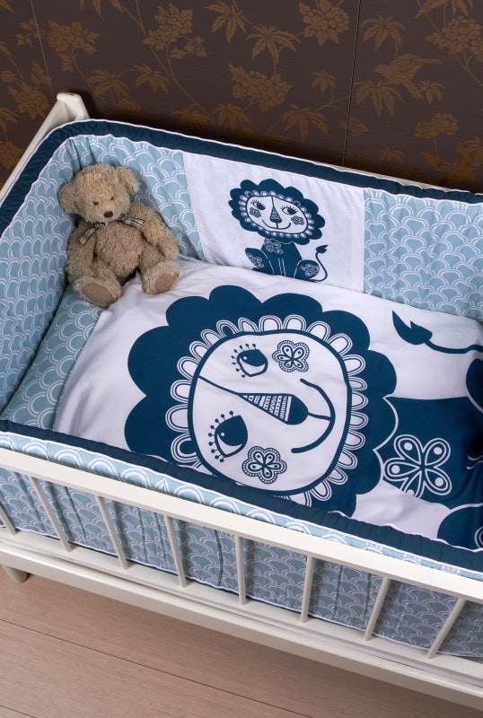 Roommate-Soulmate Lion Bedset, baby Blue / grey-blue/ babyroom
