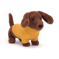 Jellycat- Sweater Sausage Dog Yellow/ gosedjur