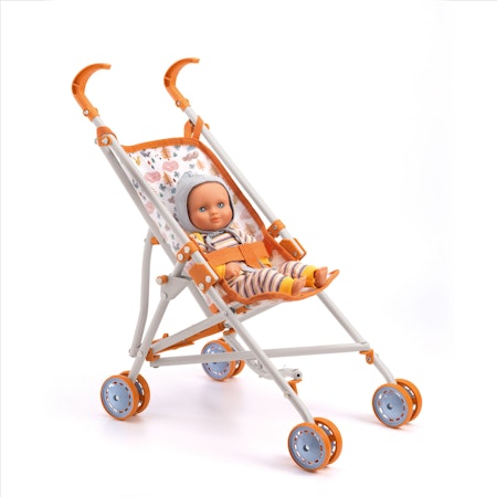 Djeco- Pomea Doll Stoller Forest - 54 cm/ docktillbehör