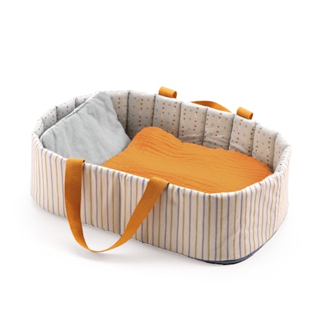 Djeco- Pomea Doll Bassinet Blue Lines/ docktillbehör