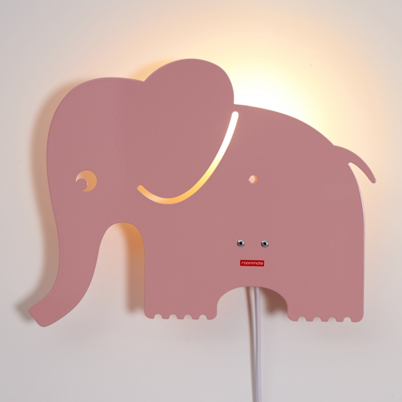 Roommate- Elephant lamp Pastel Rose/ lampa